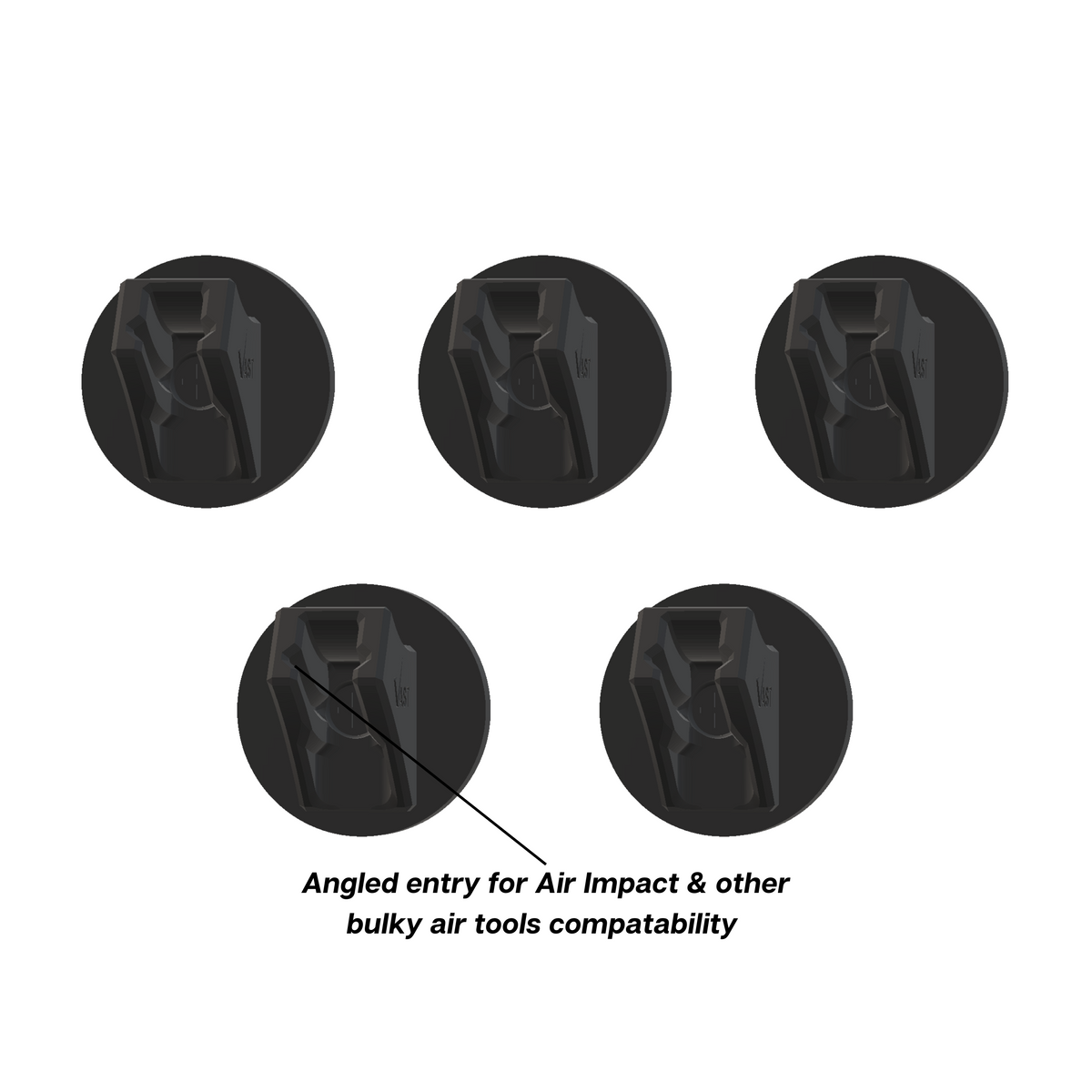 Magnetic Air Tool Holders for 1/4" Tools – 5 Pack, Made in USA