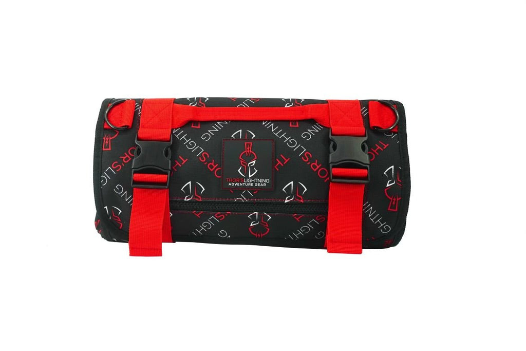 Heavy Duty Roll-Up Tool Bag – Removable Labeled Pouches
