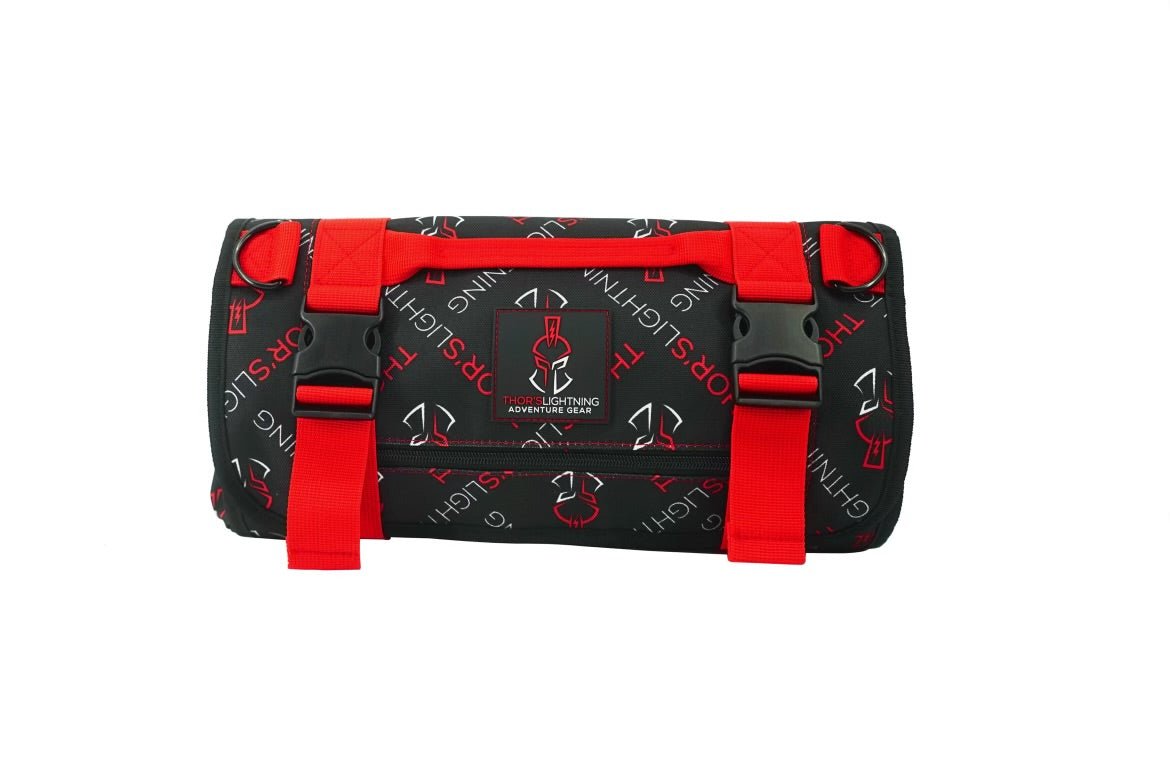 Heavy Duty Roll-Up Tool Bag – Removable Labeled Pouches