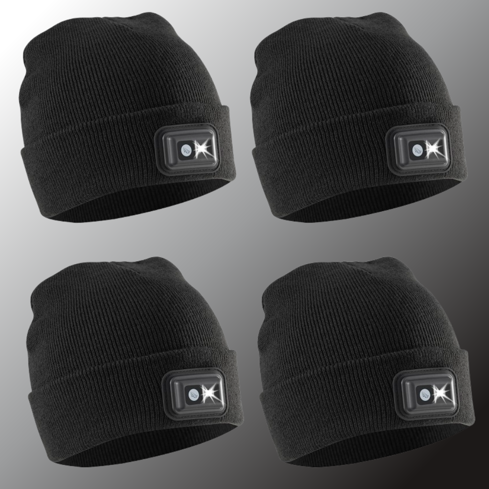 Rechargeable LED Headlamp Beanie – 150 Lumens, USB-C