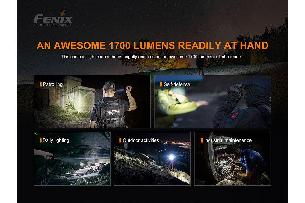 Fenix PD35 V3.0 Flashlight – 1700 Lumens, USB-C Rechargeable