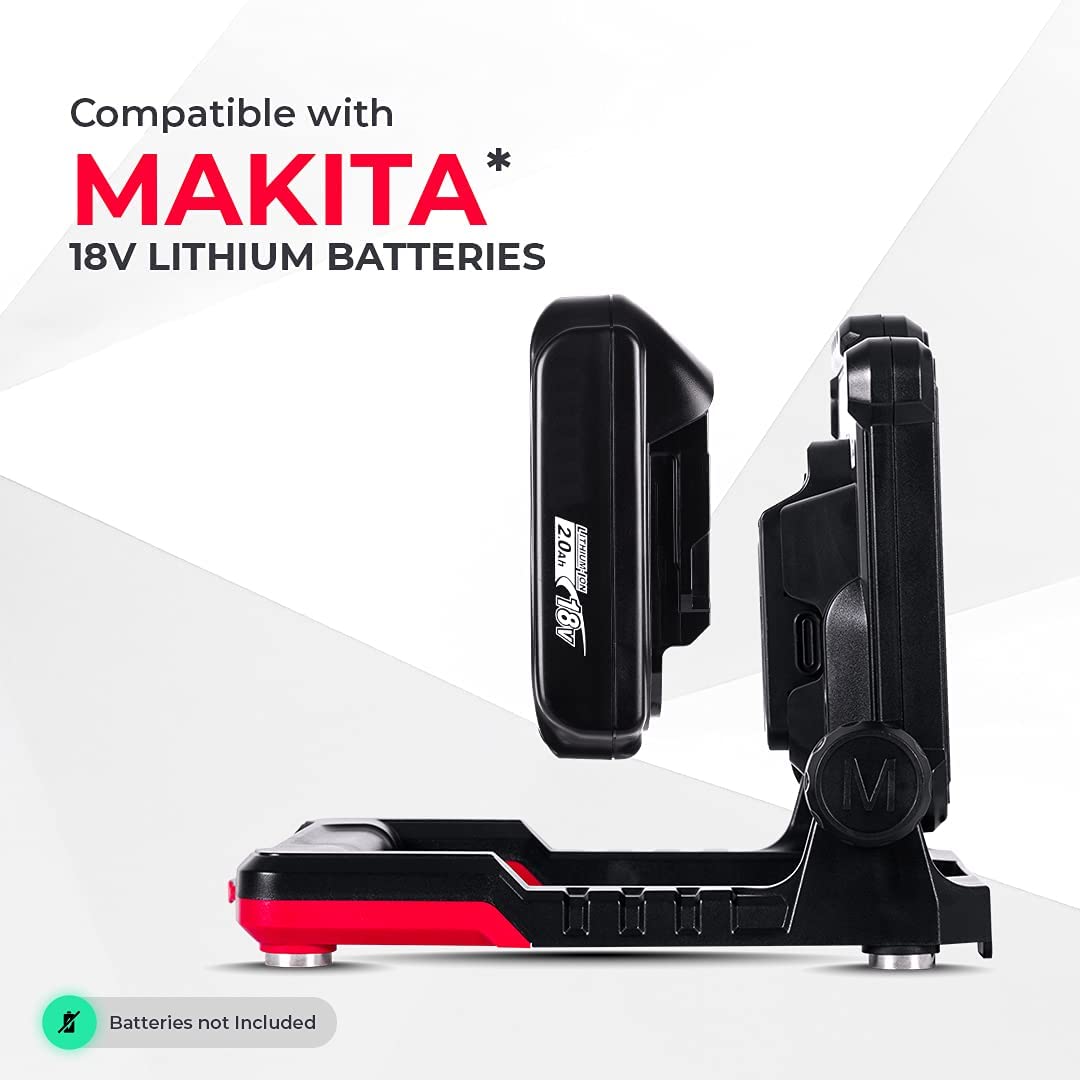 LED Work Flood Light for Makita 18V Batteries – 120 LEDs, USB Charging