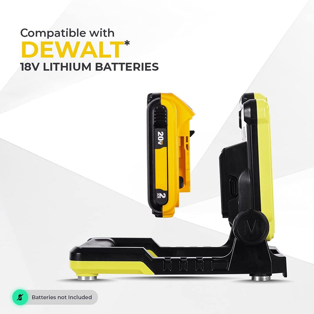 LED Work Flood Light for DeWalt 20V Batteries – 120 LEDs, USB Charging